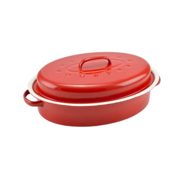 Loading Tigaie cu capac pentru prajit rata ( alb-rosu) 37*26 cm