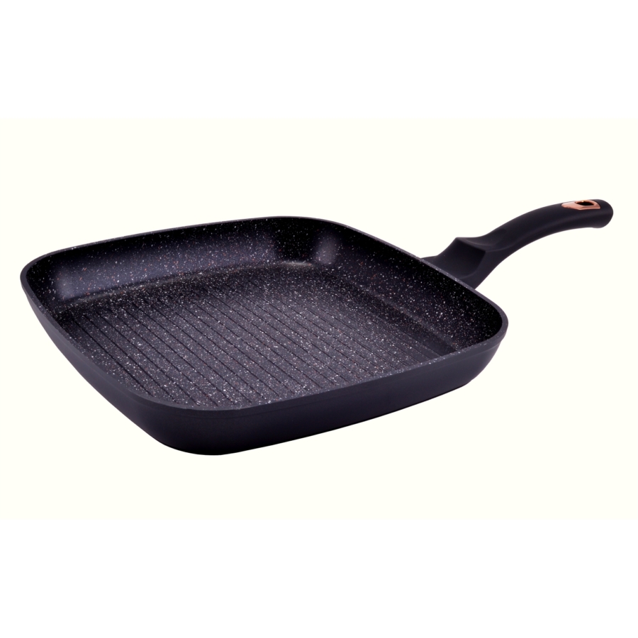 Tigaie grill antiaderenta din aluminiu cu inductie cu pereti grosi 28x28cm Golden Line