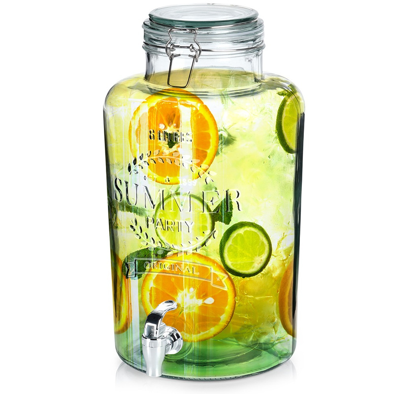 Dispenser din sticlă cu capac și robinet – 8 litri