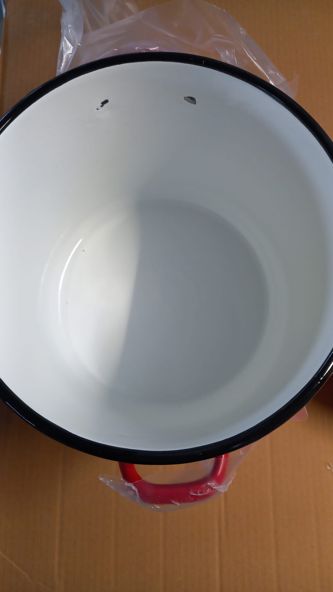 Oala emailata 15l rosie cu capac Resigilat