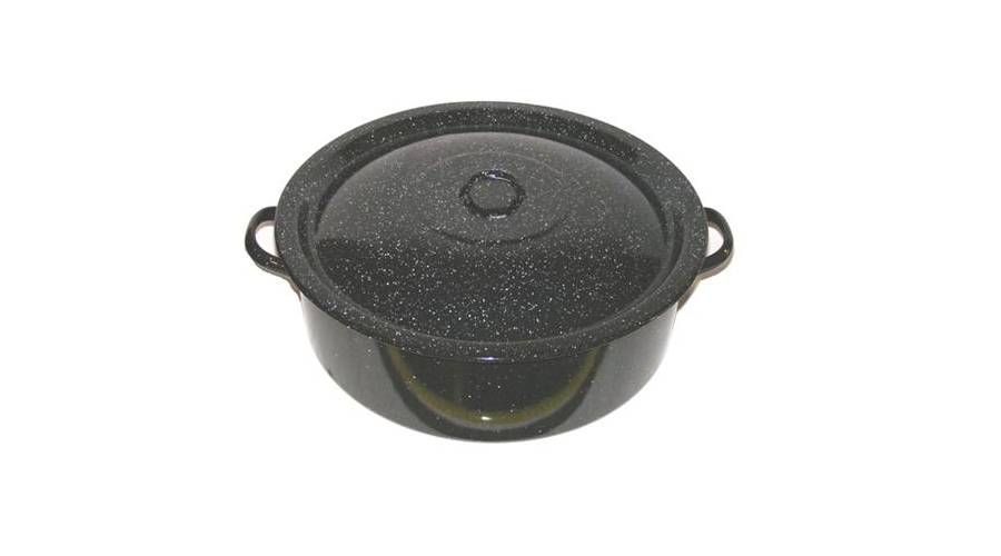 Loading Cratita emailata cu capac 15l neagra