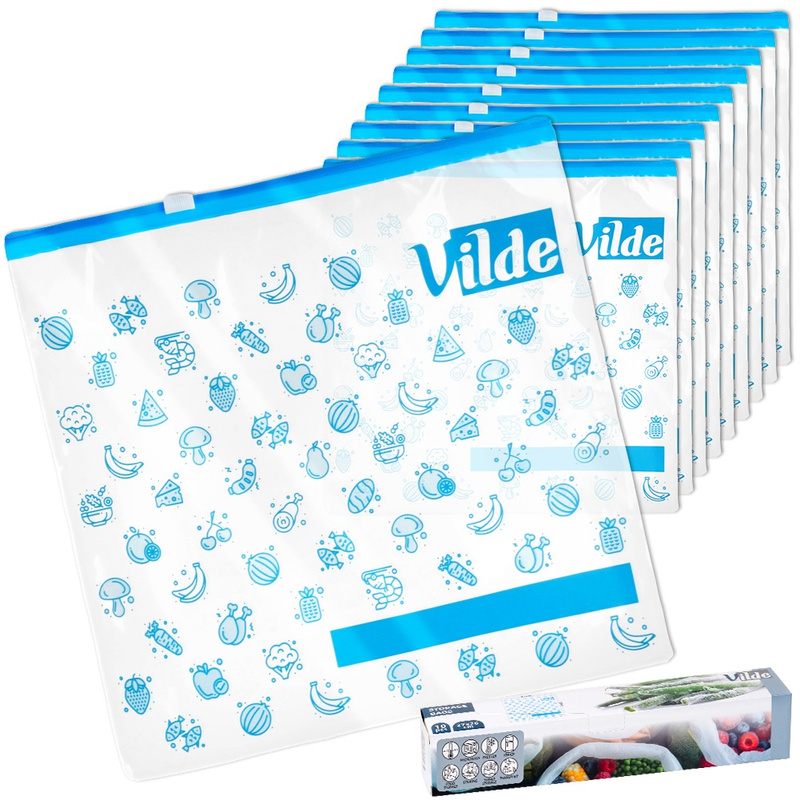 Set de 10 pungi resigilabile pentru alimente – 27×26 cm