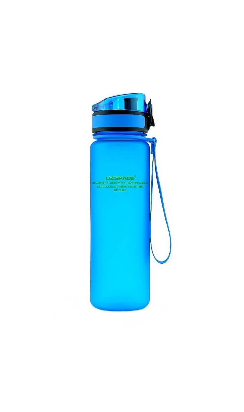 Sticla apa Uzspace Tritan, fara BPA cu capac 1000ml albastru