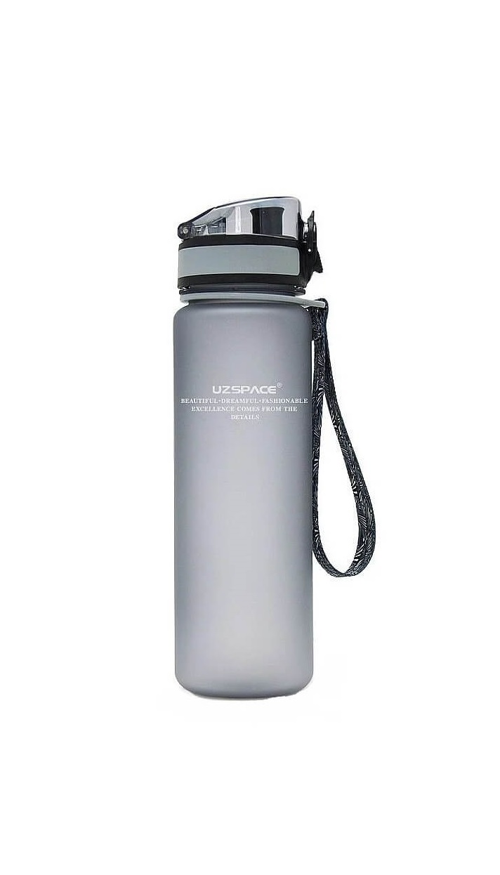 Sticla apa Uzspace Tritan, fara BPA cu capac 1000ml gri