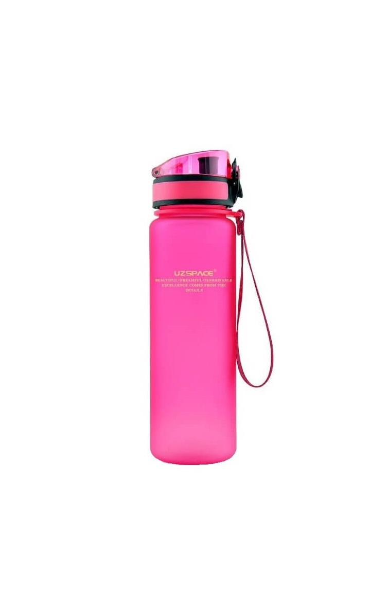 Sticla apa Uzspace Tritan fara BPA cu capac 1000ml roz