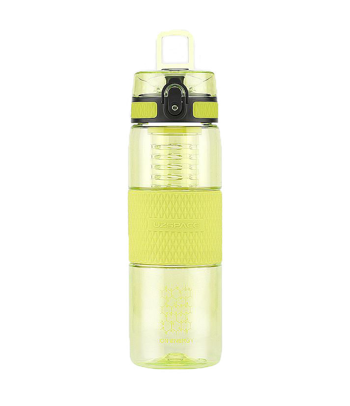 Sticla apa Uzspace Tritan, fara BPA cu capac 700ml verde lamaie