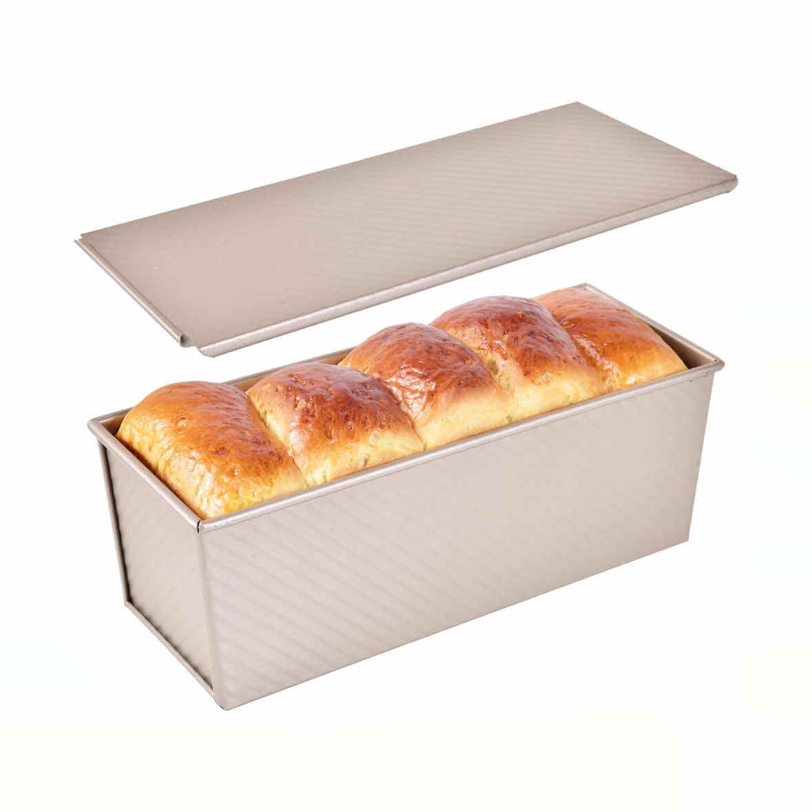 Formă de copt pâine cu capac, antiaderentă – Rose Gold, 1000 g (31,5×12×11 cm)