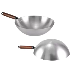 Wok tradițional chinezesc din fier 32 cm, 1,3 mm