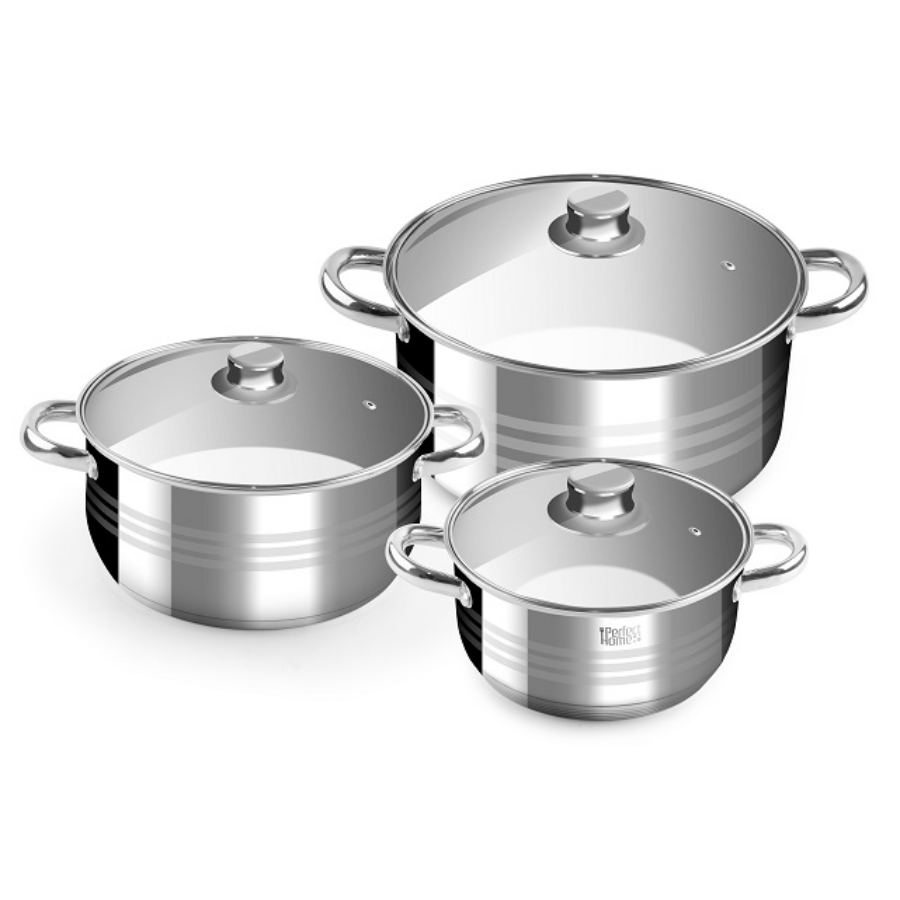 Set de cratițe din inox Perfect Home, dimensiuni 20/24/26 cm