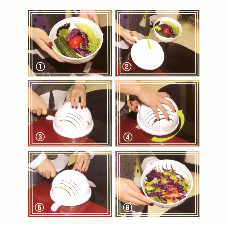 Tocător de salată multifuncțional cu sită și vas