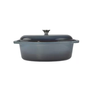 Oală de copt din fontă emailată pentru rață, 36 cm, 7,5 litri, albastru oțel
