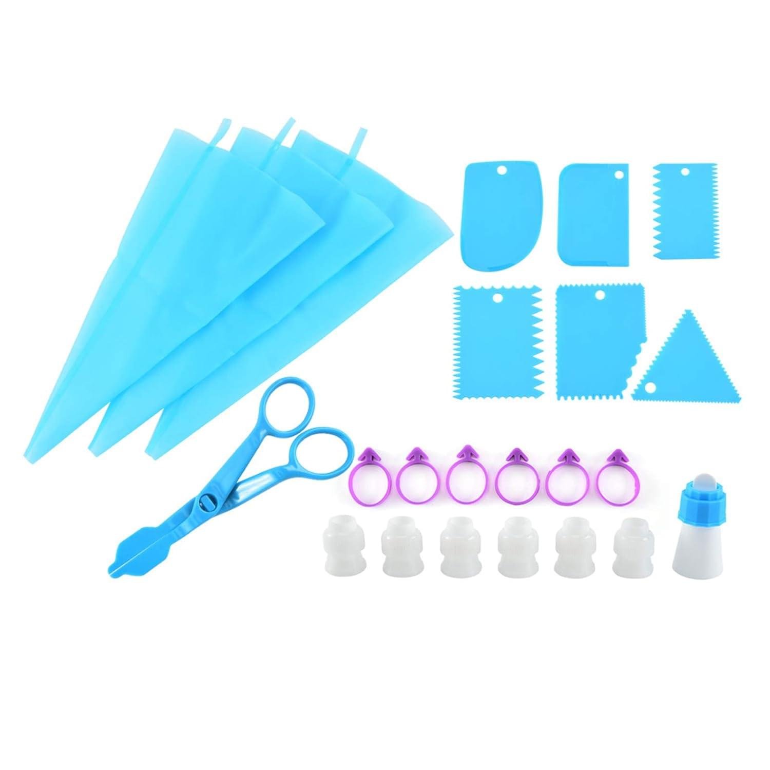 set de patiserie cu 80 de piese și șabloane pentru decorarea torturilor și prăjiturilor