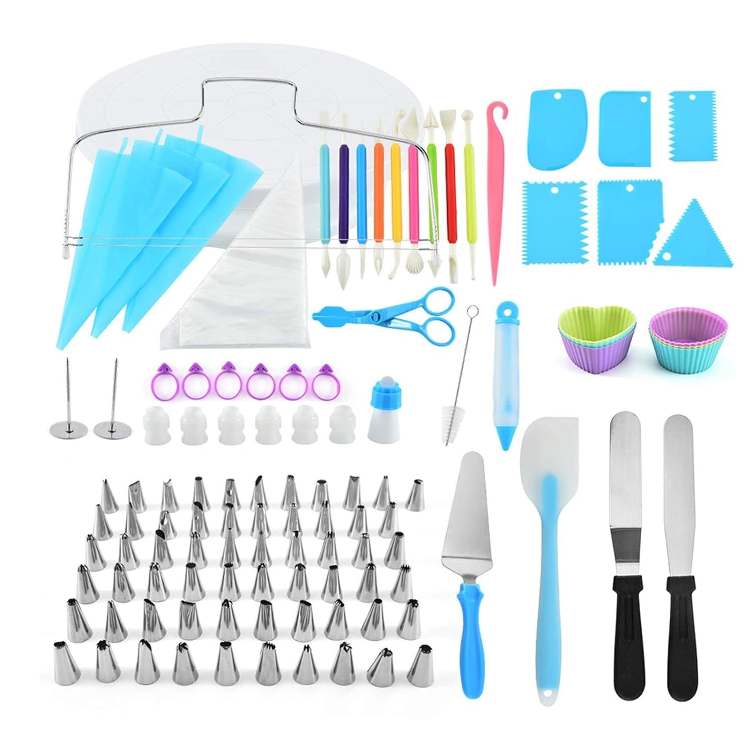 set de patiserie cu 80 de piese și șabloane pentru decorarea torturilor și prăjiturilor