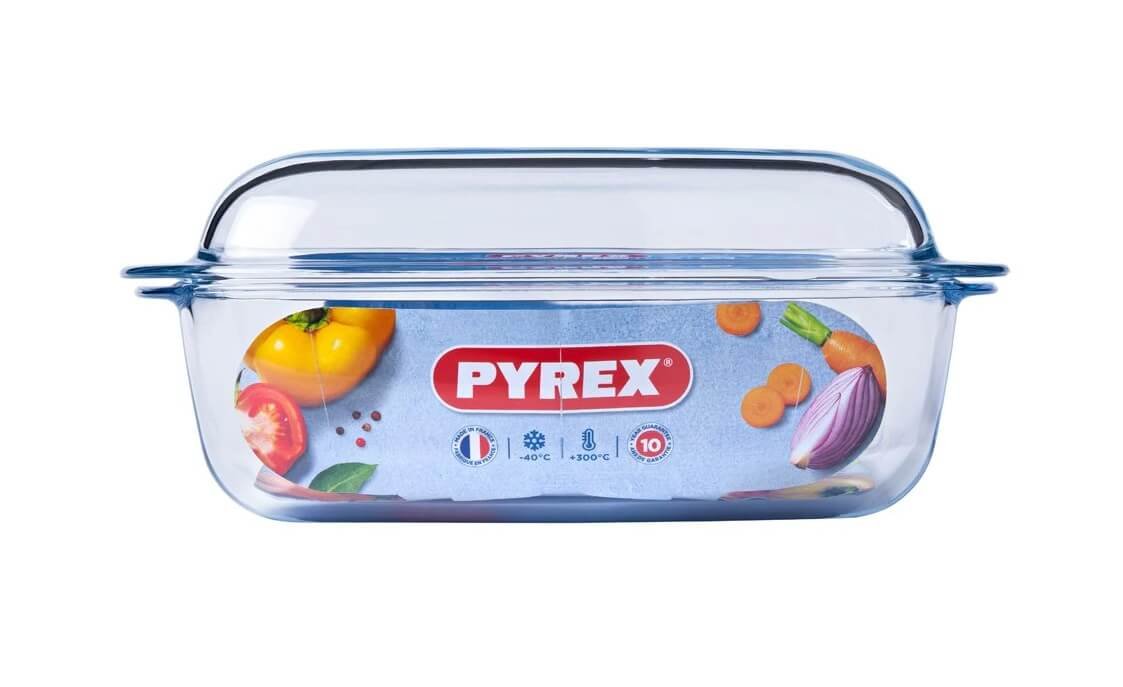 Vas termorezistent rectangular cu capac 4.5l pyrex essentials