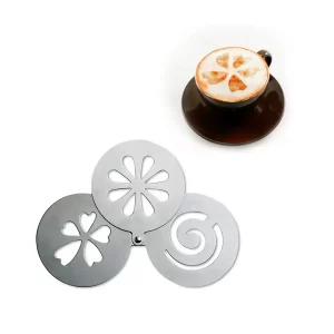 Set de șabloane pentru decorarea cappuccino și prăjituri, 3 bucăți