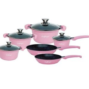 set de vase cheffinger 10 bucati cu strat antiaderent pink