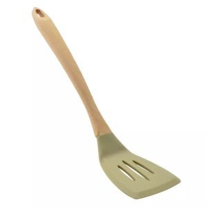 Paletă de servit și întors carne, realizată din silicon și lemn