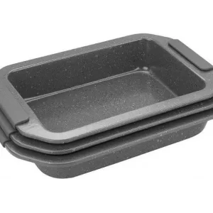 Royalty line set de tăvi antiaderente cu acoperire din marmură, gri, 3 piese