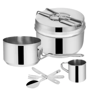 set de camping orion din oțel inoxidabil, 7 piese
