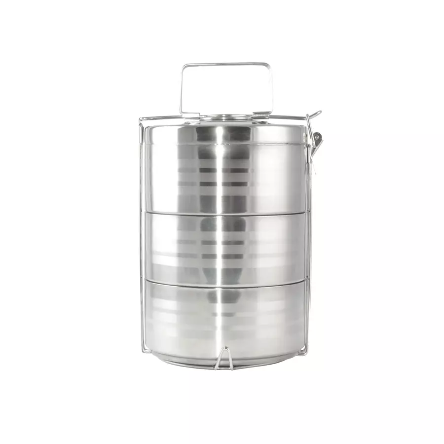 Etajeră pentru alimente din oțel inoxidabil, cu 3 compartimente