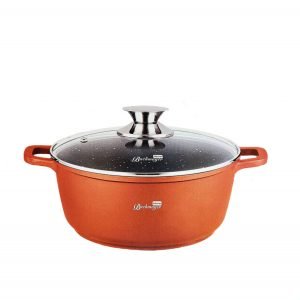 Cratita antiaderenta cu capac sticla 24cm bronz