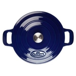 Cratita fonta emailata antiaderenta cu capac 26cm blue