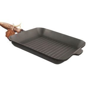Tigaie-grill fonta maner lemn detasabil 28x28cm