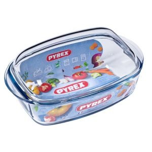 Vas termorezistent rectangular cu capac 4.5l pyrex essentials