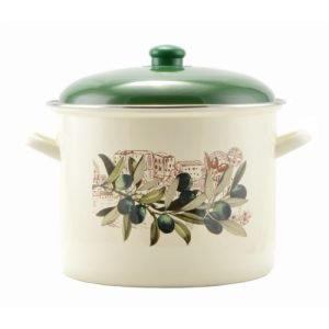 oală email cu capac 26 cm "oliva"