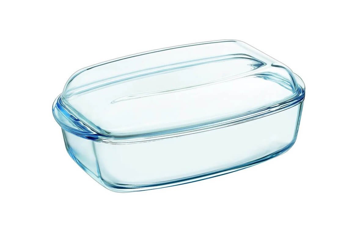 Vas termorezistent rectangular cu capac 4.5l pyrex essentials