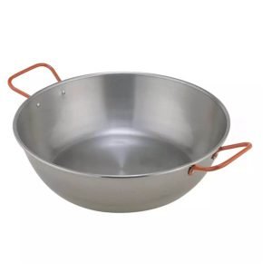 Tigaie adâncă paella din oțel lustruit cu mânere, 22 cm