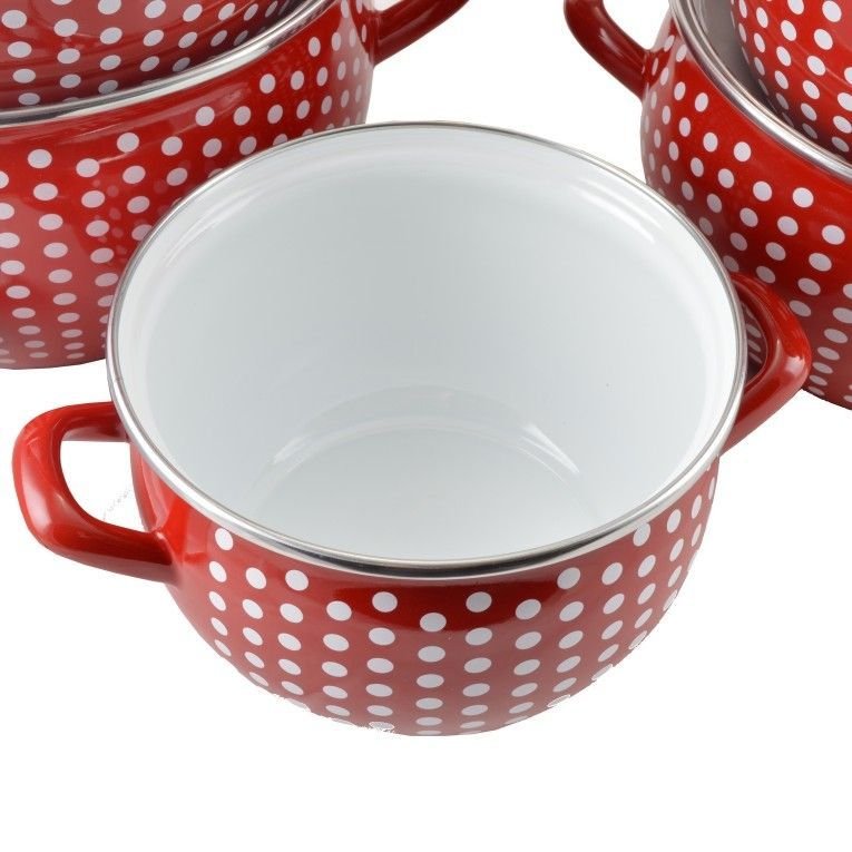 set de gatit emailat 10buc rosu