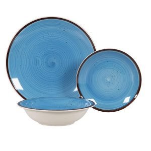 set serviciu ceramic harvest blue 18 piese