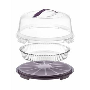 Suport tort plastic rotund cu maner 33x15cm