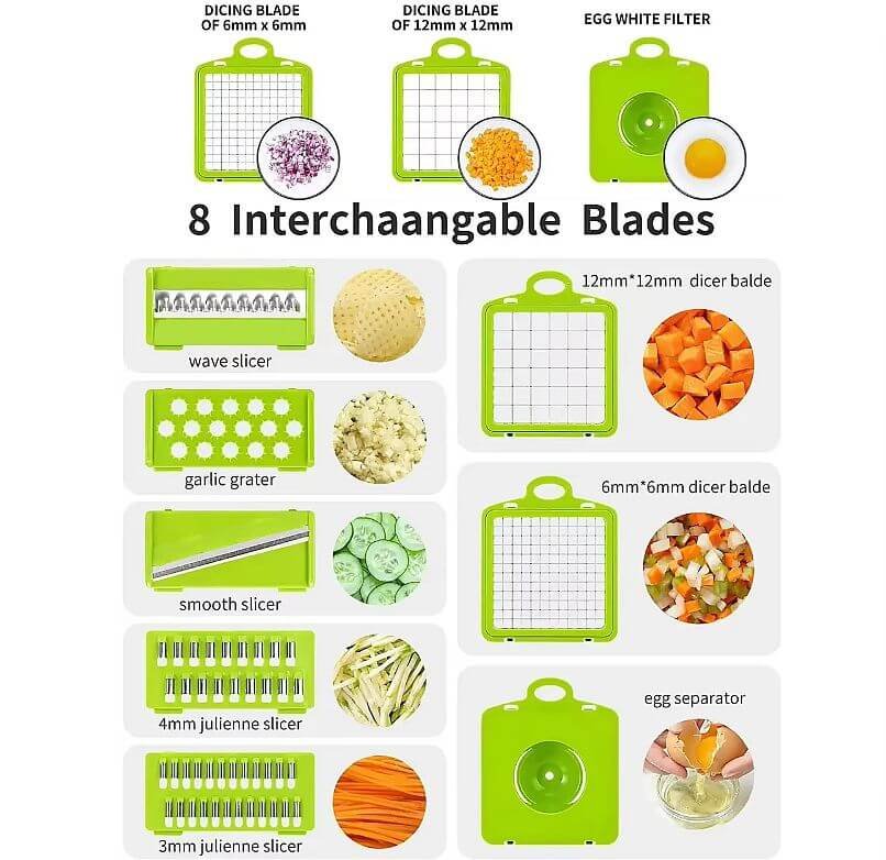 Razatoare reglabila, multifunctionala pentru legume și fructe 12 in 1