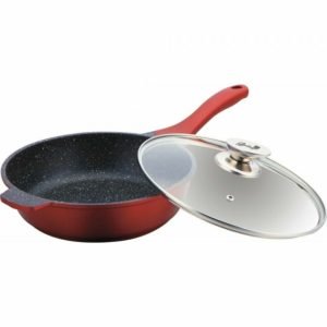 Tigaie adanca antiaderenta cu capac 24cm burgundy