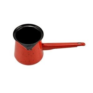 Ibric emailat negru-rosu de 12 cm, capacitate 720 ml