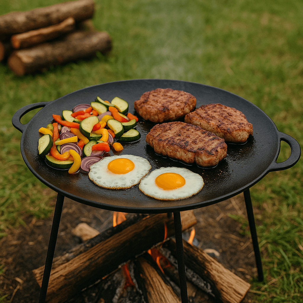 Descoperă discul de fontă cu funcție dublă – Gătește ca la stână, direct în curtea ta