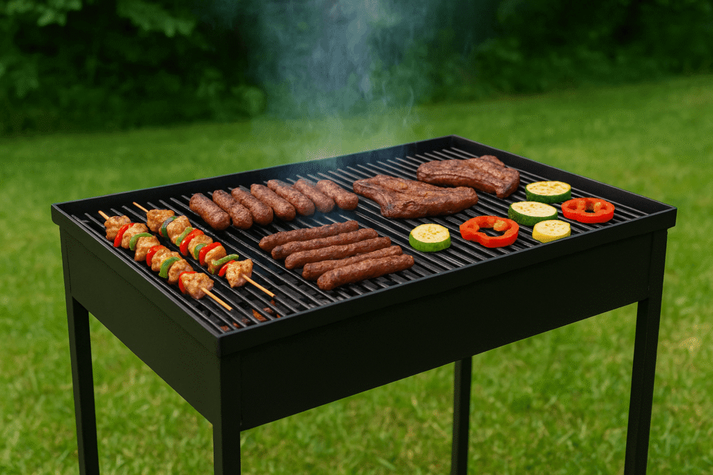 Gustul verii începe aici – Grătarul de grădină 40x60 cm pe lemne și cărbuni