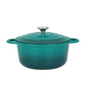 Oală din Fontă Emailată Turcoaz  28,5 cm, 6 Litri cu Capac