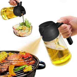 2 în 1 - Sticlă pulverizator pentru ulei, 470 ml