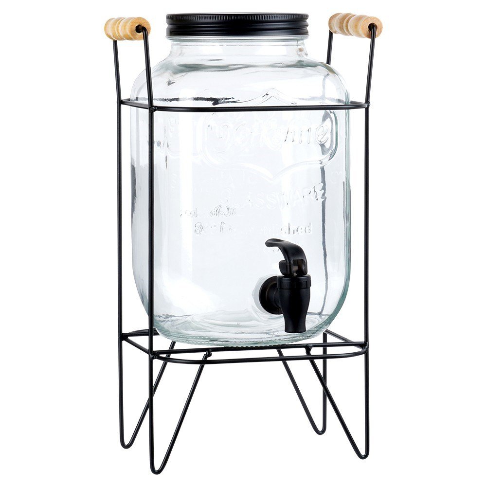 Distribuitor baututra sticla cu robinet si cu suport 4 l, 23x20x34cm