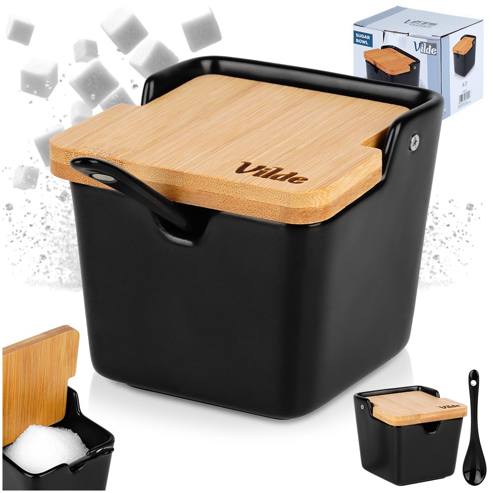 Bol pentru Zahăr din Ceramică Negru - 250 ml