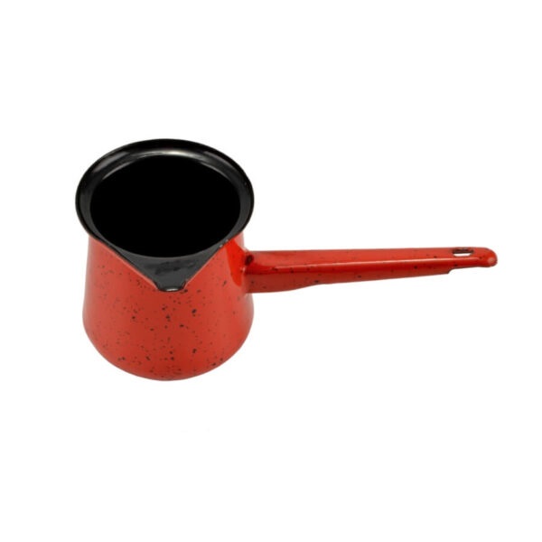Ibric emailat (negru-rosu) 12 cm, 720 ml