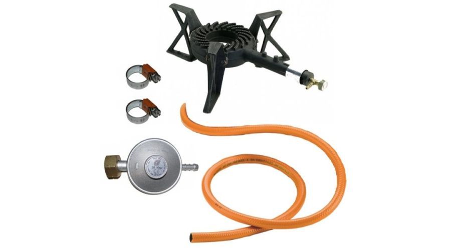 Set arzator gaz fonta 3 picioare cu regulator