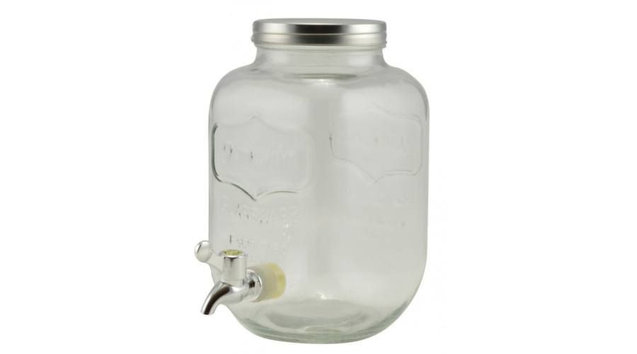 Dozator de băuturi din sticlă cu robinet, 4 litri