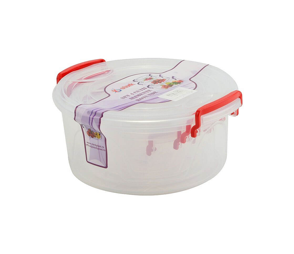 Set cutii plastic pentru depozitarea alimentelor 4buc