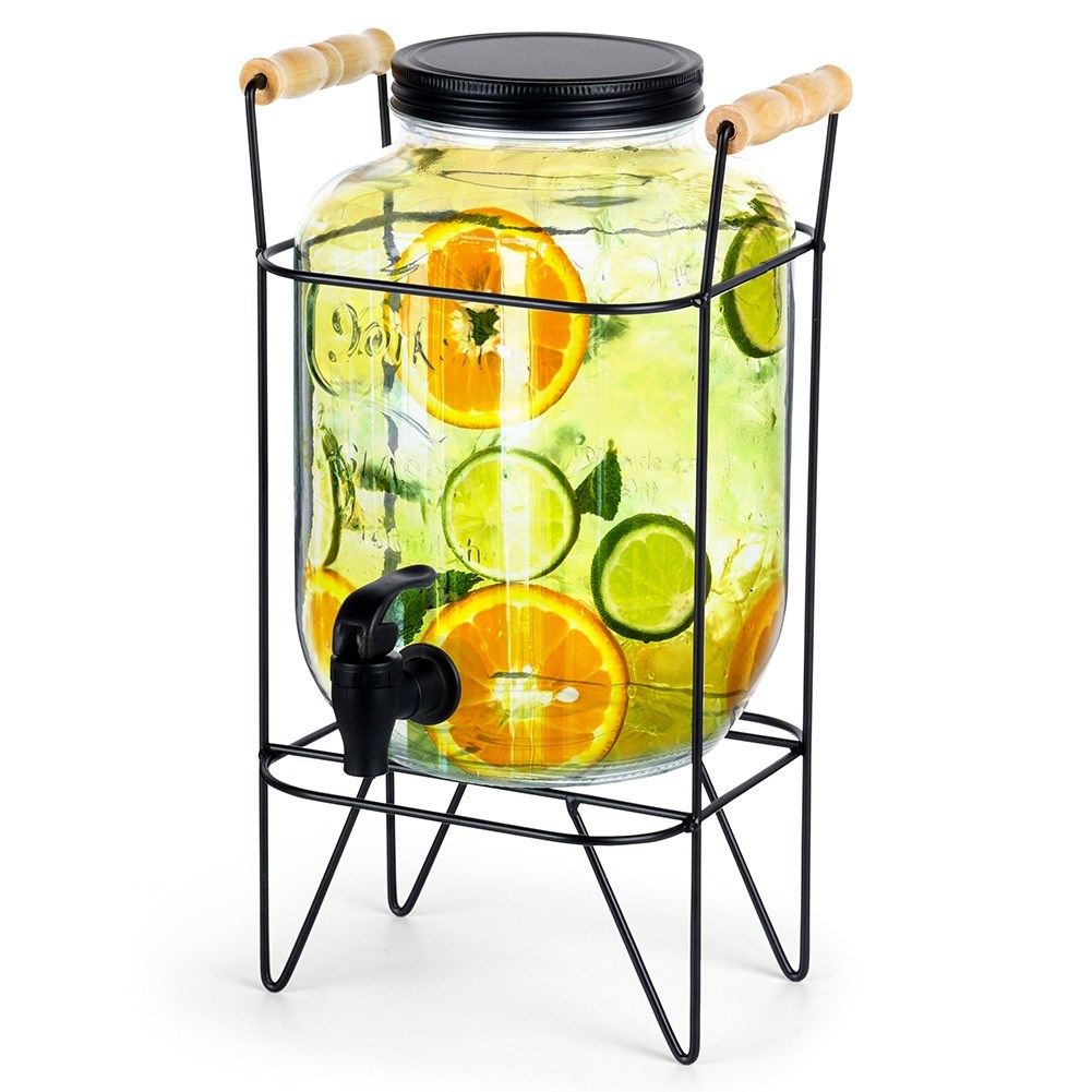 Distribuitor baututra sticla cu robinet si cu suport 4 l, 23x20x34cm
