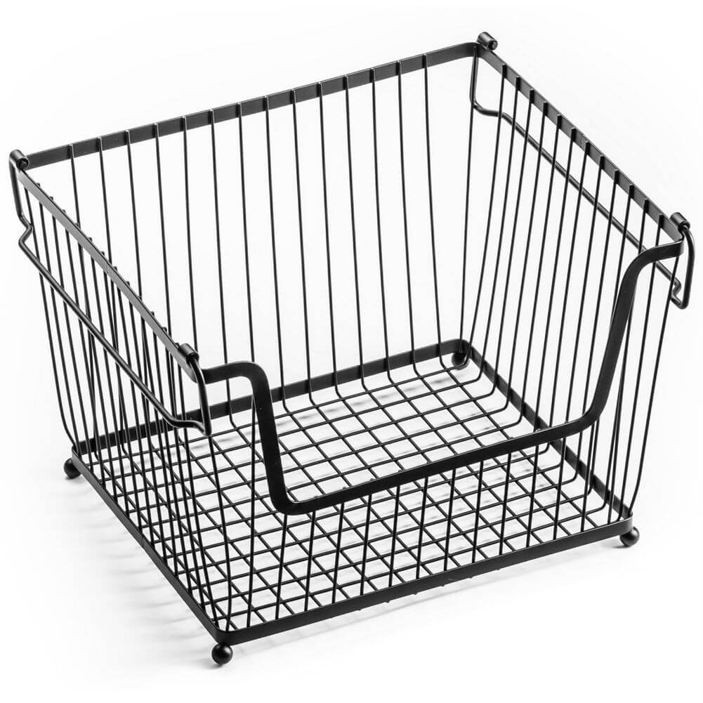 Coș pentru Fructe și Legume Metalic Negru 32x20x13,5cm