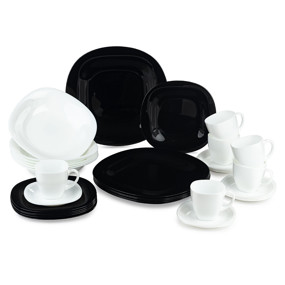 Set serviciu masa portelan 30buc. Carine Black&White